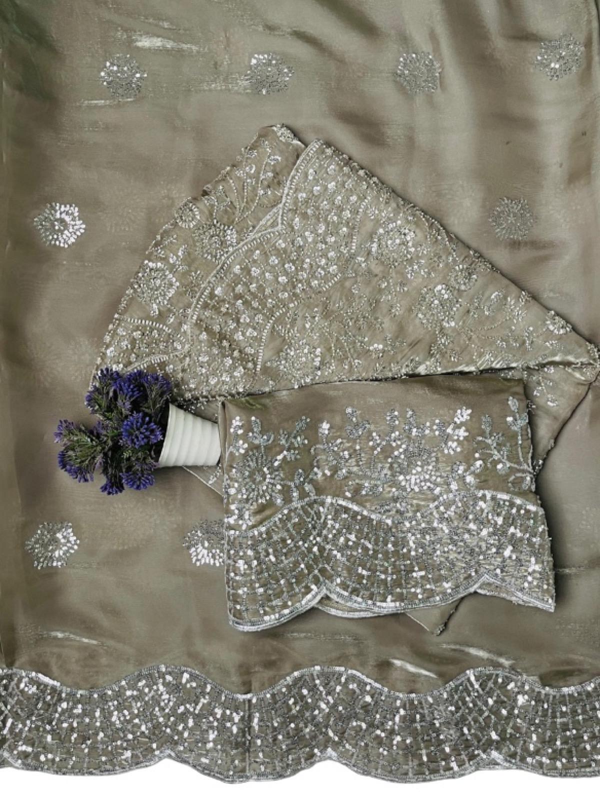 Sage Green Fancy Korean Turkish Dana Work Suit